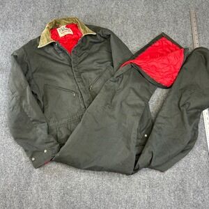 Walls Blizzard Pruf Insulated Coveralls Mens Medium Tall Olive Green Made in USA